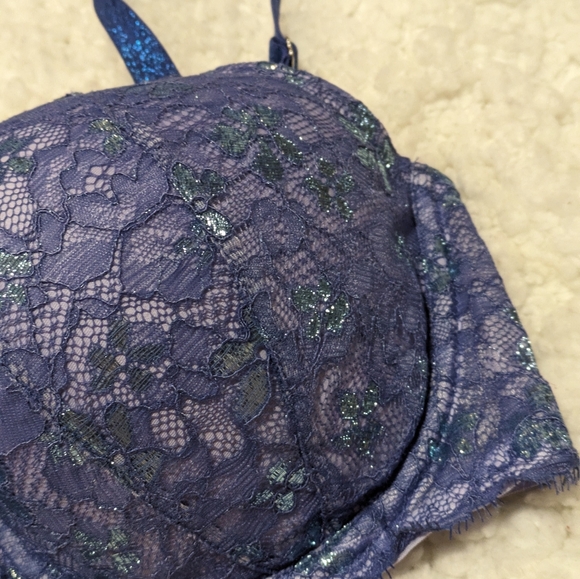 Victoria's Secret Dream Angels Lined Demi Bra Size 34DDD Purple Blue - Picture 4 of 9